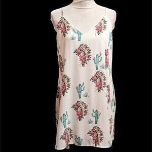 PEACH LOVE Slip Dress Or Top Mini Southwest White Lined